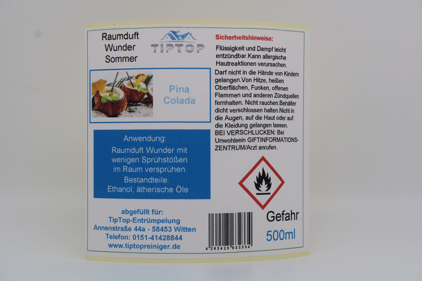 Raumduft-Wunder -500 ml - Sommer - mehrere Duftnoten zur Auswahl