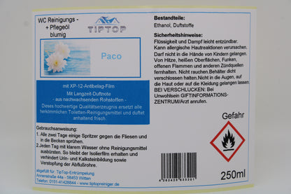 TIPTOP WC Reinigungs- und Pflegeöl - blumig -250 ml - mehrere Duftnoten zur Auswahl